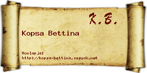 Kopsa Bettina névjegykártya