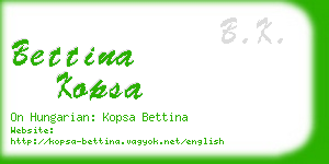 bettina kopsa business card